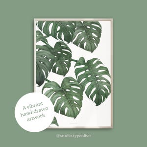 Poster wall picture / TROPICAL NO. 6 / Graphic poster with monstera, tropical, illustration for living room & bedroom, plants