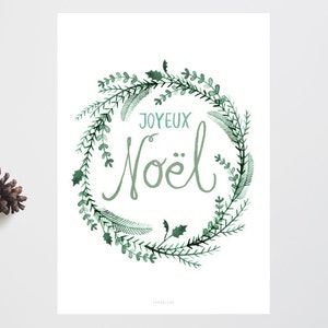 Poster mural / Evergreen No. 2 / Christmas, Joyeux Noël, living room decoration, housewarming gift, art print, as a gift