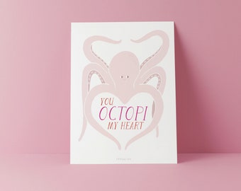 Postcard / Octopi / Card with Love for your Boyfriend Octopus