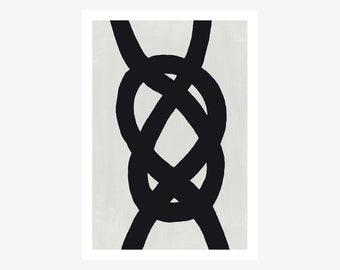 The Knot No. 2 / Poster Abstrakte Kunst schlicht geometrisch schwarz weiß Art Print Minimalistischer Druck Scandi Stil Geschenk Einrichtung