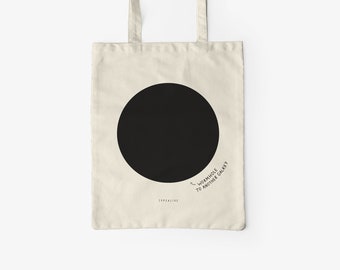 Katoenen tas / WORMHOLE / eco stoffen tas, draagtas met grappig gezegde, canvas tas om te winkelen, als cadeau voor je vriendin