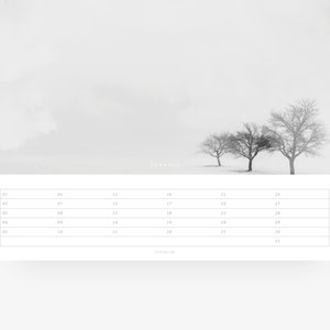 Wall calendar / LANDSCAPES / DIN A3, landscapes, black and white, simple and Scandinavian, as a gift for birthday and Christmas image 4