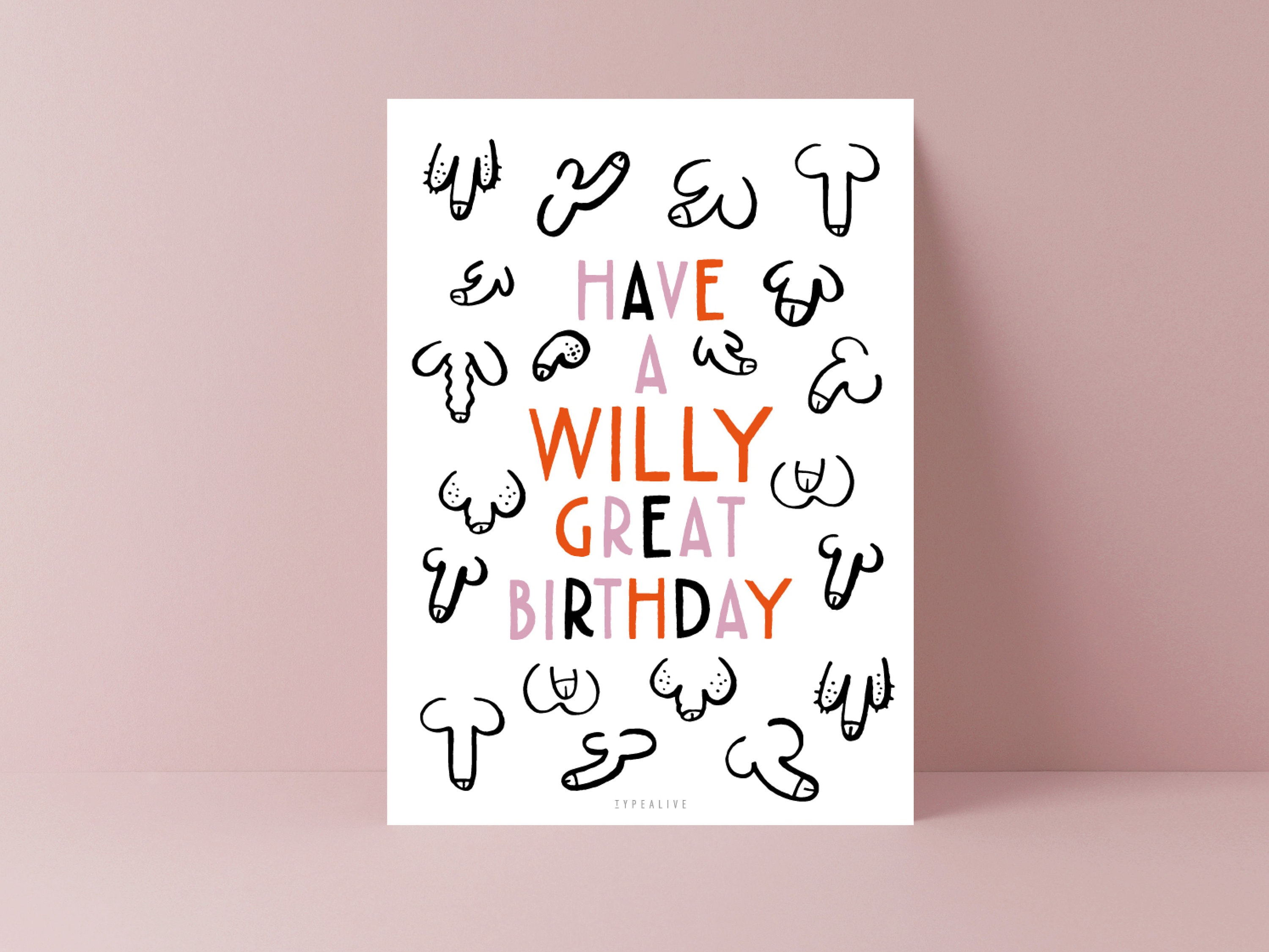 Geburtstagskarte / Willy Great Birthday / Lustige Pimmel Karte - Etsy