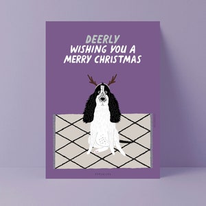 Tarjeta de Navidad / Petisfaction "Perros" DEERLY / Juego de tarjetas de Navidad, divertida tarjeta de Navidad con perro, postal para los amantes de los perros