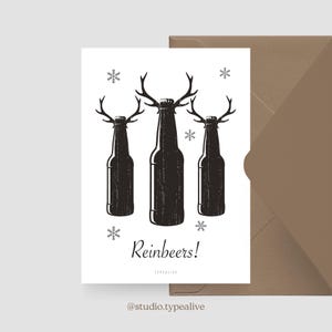 Carte de Noël / REINBEERS / Carte postale amusante pour Noël avec un dicton amusant - pour les amis, la famille, les collègues