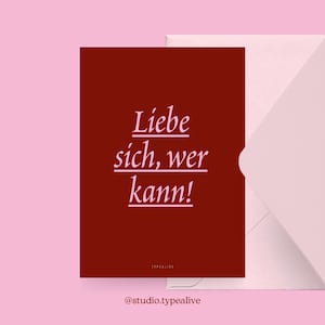 Liebes-Karte / LIEBE SICH / Lustige und schöne Valentinstagskarte, zum Jubiläum, mit witzigem Spruch – perfekt für den Partner
