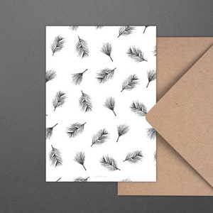 Carte de Noël / BRANCHES NO. 3/ Carte de Noël simple et belle - carte de voeux pour l'Avent pour la famille, les amis et les collègues