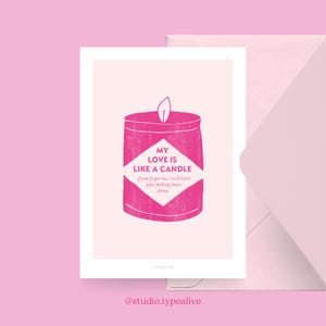 Liebes-Karte / CANDLE / Lustige und schöne Valentinstagskarte, zum Jubiläum, mit witzigem Spruch – für den Partner, für Freundin und Paare