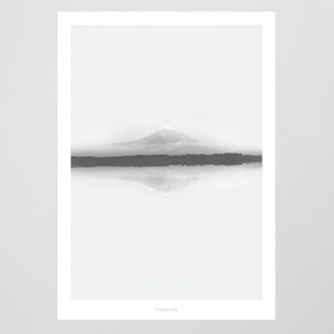 Poster mural / Landscape No. 4 / reflection, mountain, living room decoration, housewarming gift, art print, as a gift