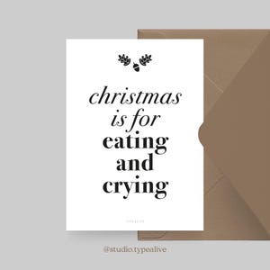 Carte de Noël / NOËL EST POUR / Carte postale amusante pour Noël avec des larmes et des paroles amusantes - pour les amis, la famille, les collègues
