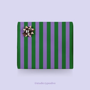 Carta da regalo / STRISCE NO. 2 / Fogli regalo verdi e blu con strisce per Natale, matrimonio, compleanno - confezione regalo esclusiva