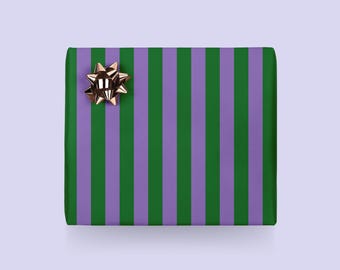 Geschenkpapier / STRIPES NO. 2 / Grün-blaue Geschenkbögen mit Streifen, für Weihnachten, Hochzeit, Geburtstag – exklusive Geschenkverpackung