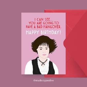 Biglietto d'auguri / HANGOVER / Divertente biglietto d'auguri da vampiro - Alice, con una frase divertente, per il 20° o 30° compleanno, per un amico