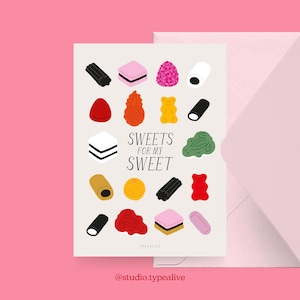 Biglietto d'amore / DOLCI / Biglietto di San Valentino divertente e bello, per un anniversario, con una frase divertente - per il tuo partner, dolci, per coppie