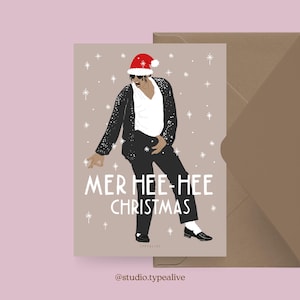 Cartão de Natal / MER HEE-HEE / Cartão postal engraçado para o Natal com um ditado engraçado - para amigos, familiares, colegas