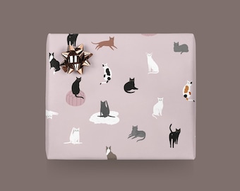 Cadeauverpakking / Petisfaction "CATS" / Elegante, handgemaakte cadeauverpakking met katten, voor Kerstmis, verjaardagen – voor kattenmoeders