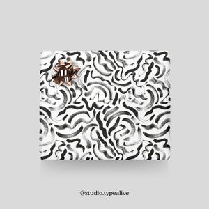 Papier cadeau / BOLD STROKES / Feuilles cadeaux noir et blanc avec motif, pour Noël, mariage, anniversaire - emballage cadeau exclusif