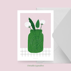 Carte de fête des mères / LA PERFECTION DES MAMANS / Belle carte de vœux pour maman, avec un pot Mason – pour son anniversaire ou comme carte amusante pour la fête des mères