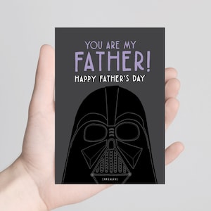 Lustige Postkarte / Vder Is Your Father / witzige Karte zum Vatertag oder Geburtstag für Sci-Fi Fans mit Wortspiel und Spruch für Papa Bild 3
