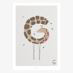Poster Wandbild / ABC Kids G / ABC Poster, Tier Alphabet, Buchstaben, Kinderzimmer Poster, Wanddeko Kinderzimmer, Kunstdruck, als Geschenk