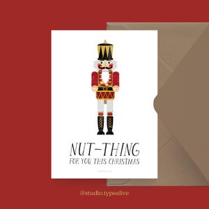 Carte de Noël / NOIX THING NO. 2 / Carte postale amusante pour Noël avec un dicton amusant et un casse-noix - pour les amis, la famille, les collègues