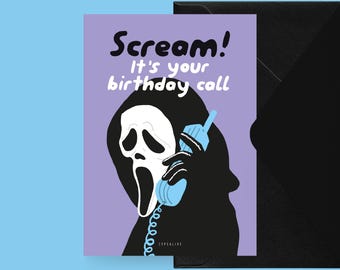 Geburtstagskarte / BIRTHDAY CALL / Lustige Geburtstagskarte mit witzigem Spruch für 30. oder 40. Geburtstag für Freundin Horror Karte