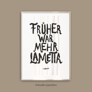 Poster wall picture / LAMETTA / saying by Loriot &quot;There used to be more tinsel&quot;, living room decoration, housewarming gift, as a gift for Christmas