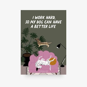 Badge / BETTER LIFE / Spilla in ottone con cane con biglietto e scritta, come portafortuna, per un compleanno, per gli appassionati di cani, mamma, fidanzata