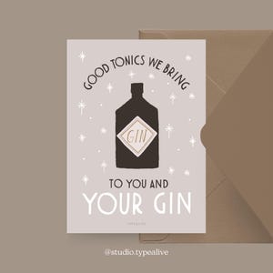 Carte de Noël / VOTRE GIN / Carte postale amusante pour Noël avec un dicton amusant et une bouteille de gin - pour les amis, la famille, les collègues