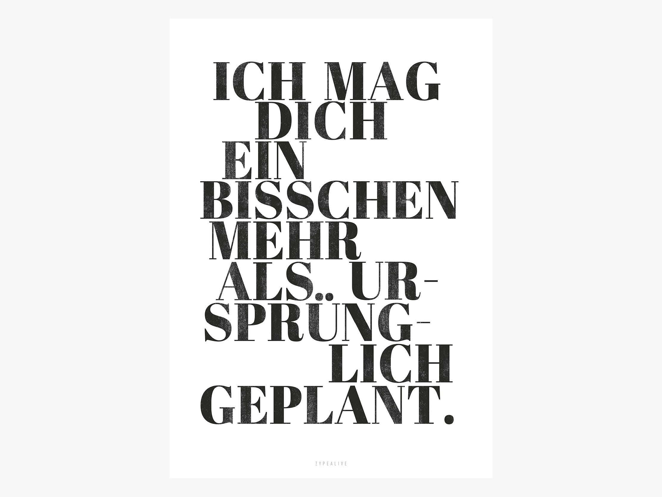 Geplant / Spruch Ich mag dich Fine ArtPrint WallArt Etsy