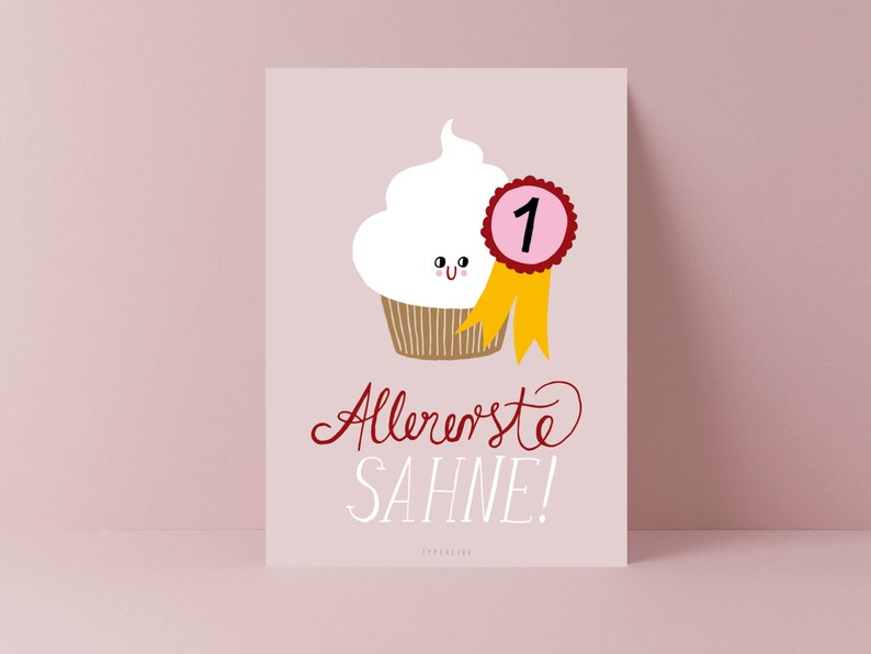 Congratulations Card / VERY FIRST CREAM / Postcard for Many Occasions