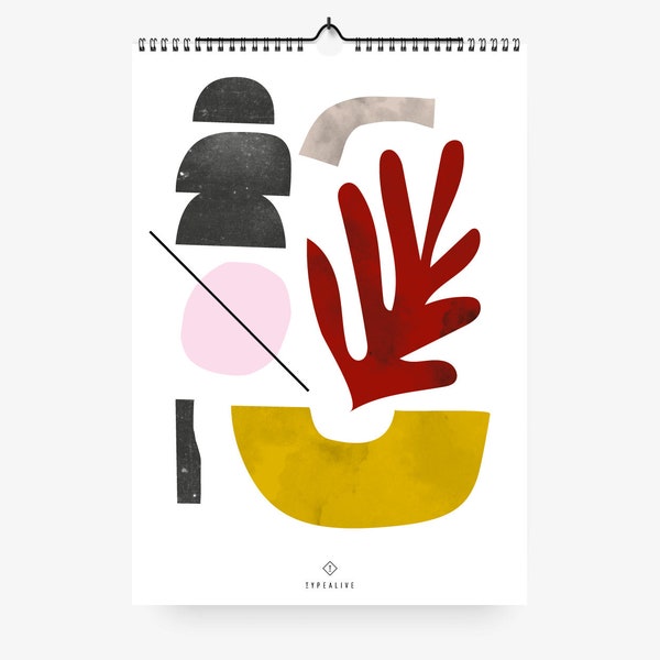 Wall calendar / SCANDI / DIN A3, reduced and abstract patterns, simple and Scandinavian, as a gift for birthday and Christmas