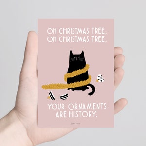 Weihnachtskarte / Christmas Cat No. 1 / lustige Karte zu Weihnachten für Katzenliebhaber als Geschenk mit witzigem Spruch und Katze Bild 5