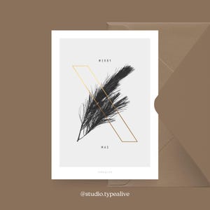 Carte de Noël / MERRY X-MAS / Carte simple et belle pour Noël - carte de vœux pour l'Avent pour la famille, les amis et les collègues
