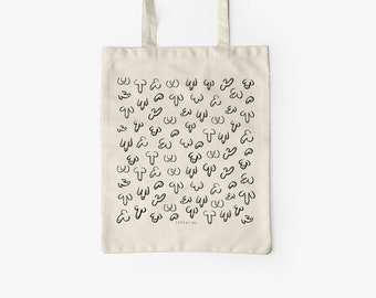 Cotton bag / THICK FRIENDS / Eco fabric bag with long handles, perfect as a canvas bag for shopping, with a funny saying