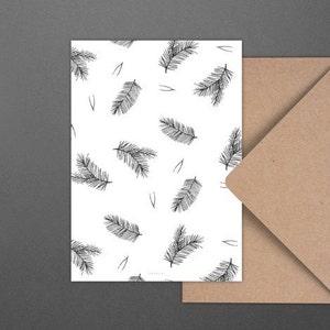 Carte de Noël / BRANCHES NO. 2/ Carte de Noël simple et belle - carte de voeux pour l'Avent pour la famille, les amis et les collègues