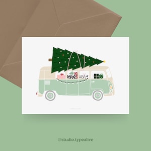 Carte de Noël / DRIVING HOME NO. 4/ Carte de Noël simple et belle - carte de voeux pour l'Avent pour la famille, les amis et les collègues