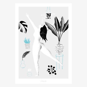 Poster Wall Picture / Me and the Plants / Home, Plants, Home, Illustration, Living Room Decoration, Housewarming Gift, Art Print