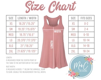 Bella Canvas Size Chart Youth