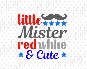 Little Mister Red White & Cute, Svg, Digital Cutting File, PDF,DXF