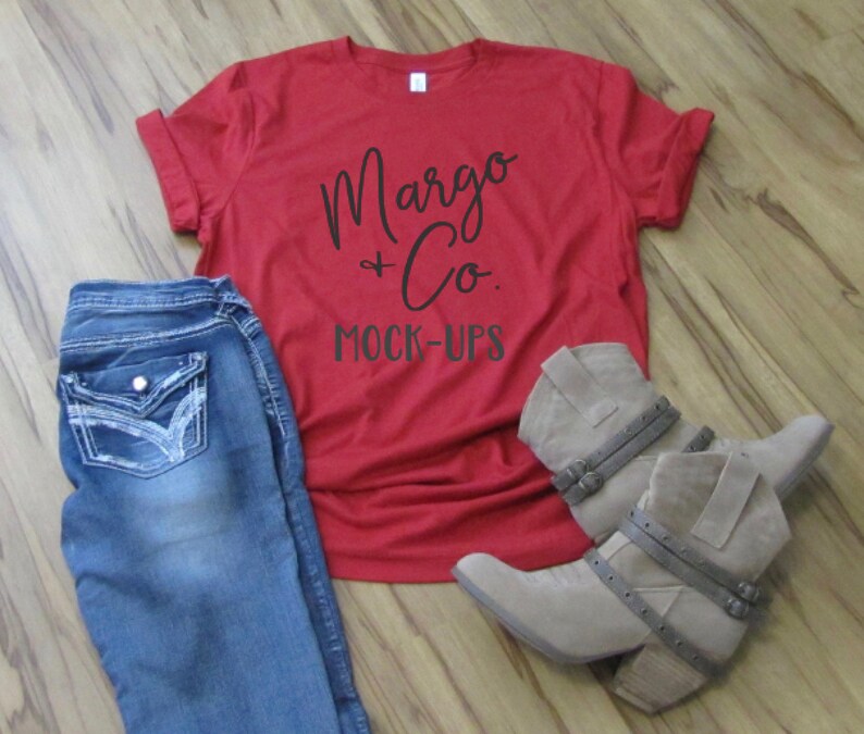 Mock Up Bella Canvas 3001 Clay Redunisex T Shirt Etsy