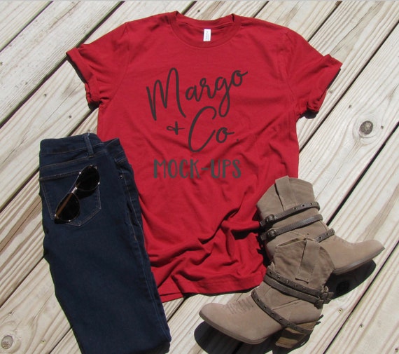 Mock Up Bella Canvas 3001 Clay Redunisex T Shirt Etsy