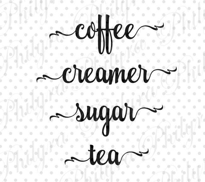 Coffee Creamer Sugar Tea SVG Digital File Etsy