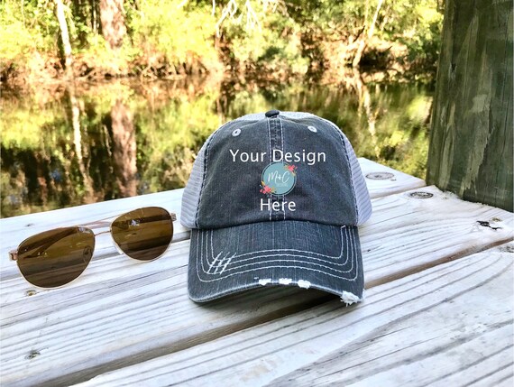 Download Distressed Trucker Hat Mockup Trucker Hat Image Hat Etsy