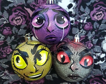 The Furies | Set of 3 Lore Olympus Inspired Hand-Painted Handmade Ornaments | Tisiphone, Megaera, and Alecto |  Ready to Ship!