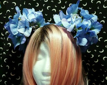 Persephone Hydrangea Buns | Venus In Bloom Goddess Crowns | Ready to Ship | Inspired by Lore Olympus