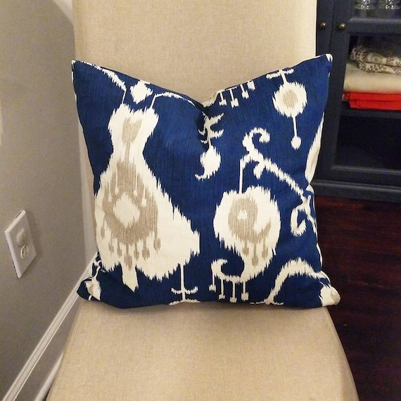 18x18 Navy Ikat Pillow Covers Etsy