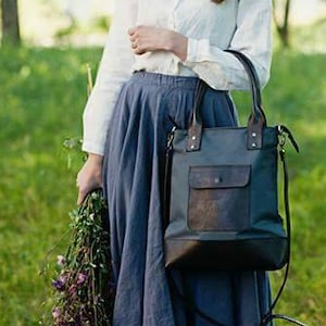 Waxed canvas leather purse - canvas leather crossbody bag - leather canvas handbag - canvas purse