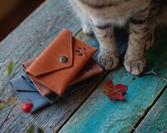 Leather minimalist Coin - Card Purse