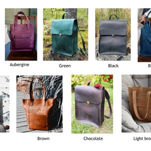 Brown leather bag leather handbag bag with zipper crossbody bag with zipper image 10